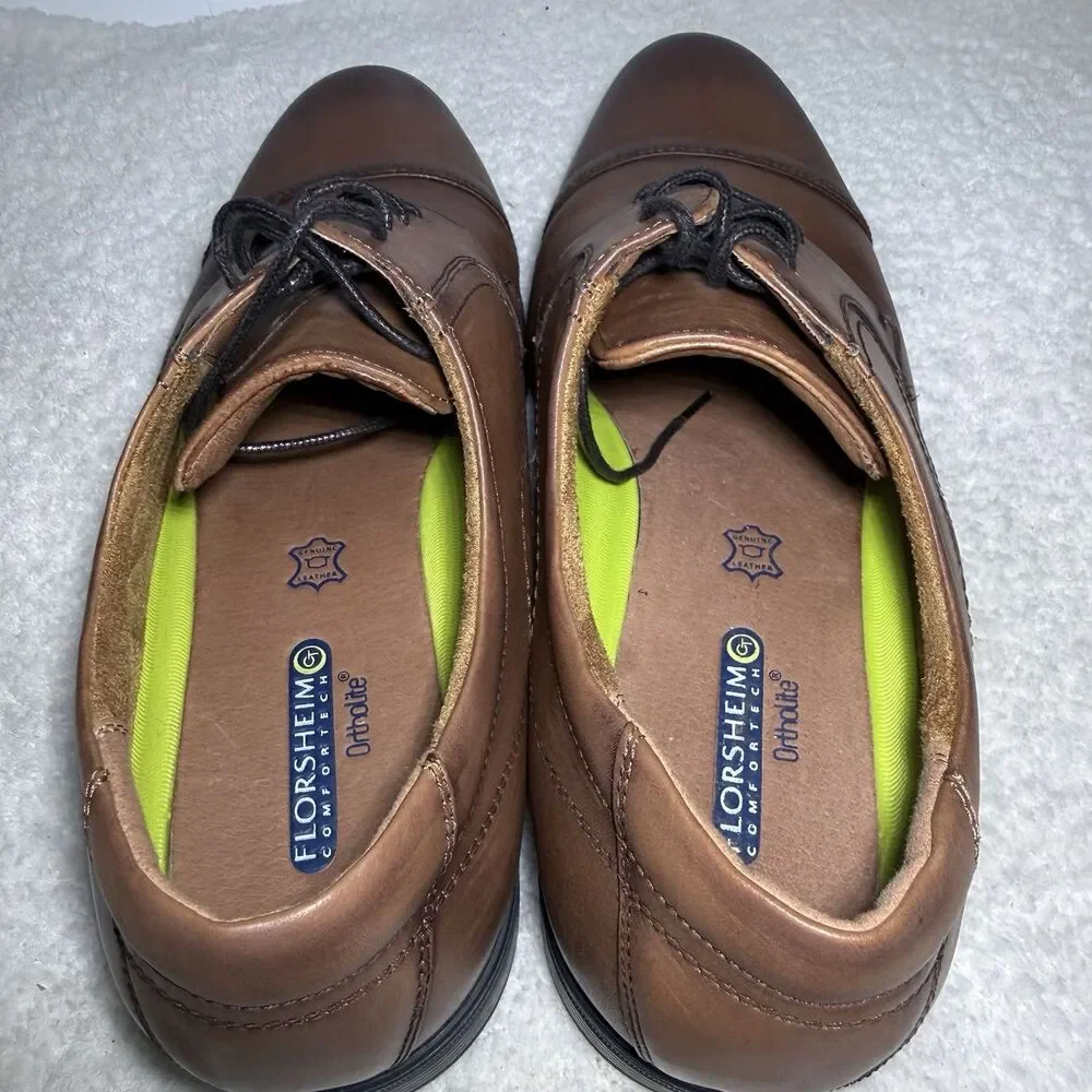 Florsheim Comfortech Men’s brown leather dress shoes 12138-221 Size 12 D